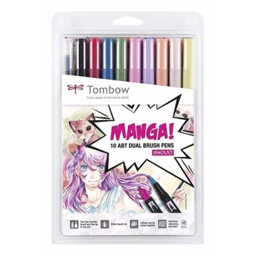 TOMBOW DUAL BRUSH SET 10 PENNARELLI A DOPPIA PUNTA - MANGA SHOJO