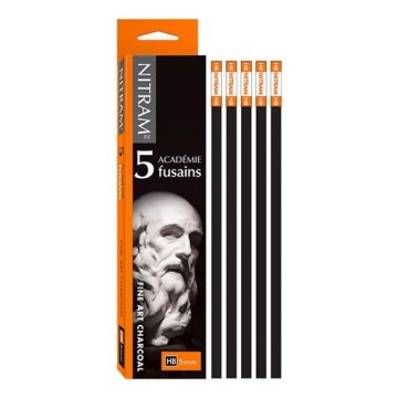 NITRAM SET 5 ZEICHENKOHLEN VIERECKIG MITTEL (HB)