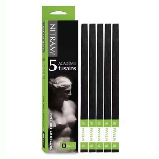 NITRAM SET 5 ZEICHENKOHLEN VIERECKIG WEICH (B)