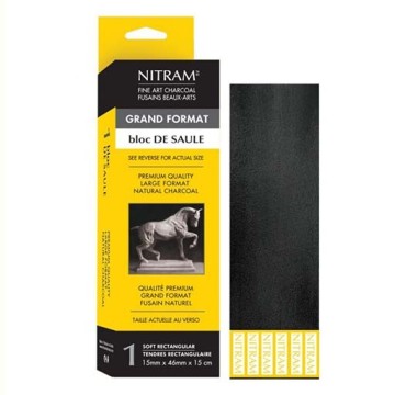 NITRAM BLOC DE SAULE SQUARE CHARCOAL EXTRA SOFT