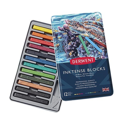 DERWENT INKTENSE BLOCKS BOÎTES EN MÉTAL - BÂTONNETS À EFFET D'ENCRE