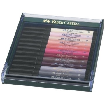 FABER-CASTELL PITT PEN ASTUCCIO 12 PENNARELLI PUNTA PENNELLO - TONALITÀ PELLE