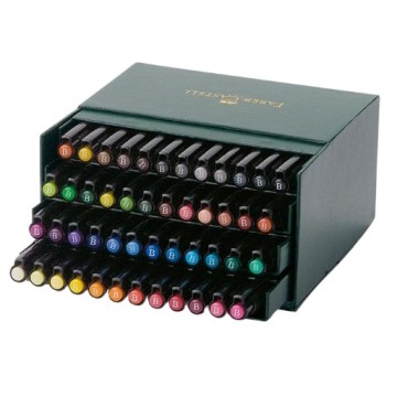FABER-CASTELL ESTUDIO ASTUCCIO 48 PENNARELLI PUNTA PENNELLO PITT PEN