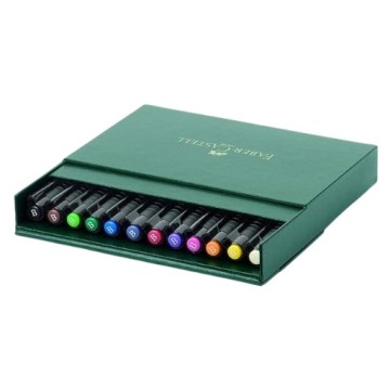 FABER-CASTELL PITT PEN ESTUDIO ASTUCCIO 12 PENNARELLI PUNTA PENNELLO