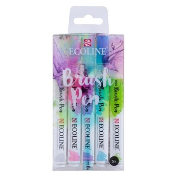 TALENS ECOLINE BRUSH PEN - ASTUCCIO PENNARELLI ACQUERELLO LIQUIDO PUNTA A PENNELLO