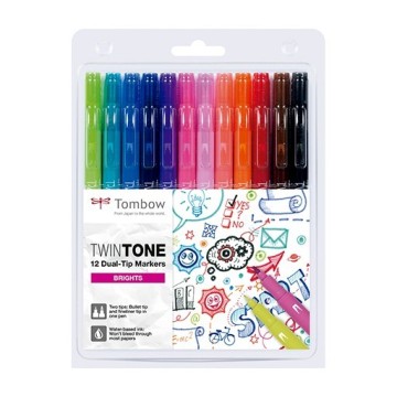 TOMBOW TWINTONE SET 12 PENNARELLI A DOPPIA PUNTA - COLORI BRILLANTI