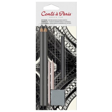 CONTÉ À PARIS SET DI DISEGNO 6 PEZZI - MATITE DA DISEGNO E CARBONCINO