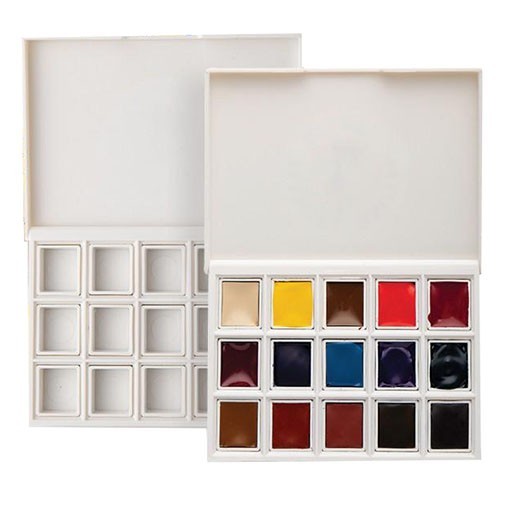 DANIEL SMITH URBAN SKETCHERS WATERCOLOUR SET OF 15 HAND POURED HALF PANS - ULTIMATE MIXING SELECTION