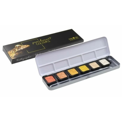 FINETEC SET OF 6 PEARLCOLORS WATERCOLOUR PAINTS SERIES ESSENTIAL F0600S