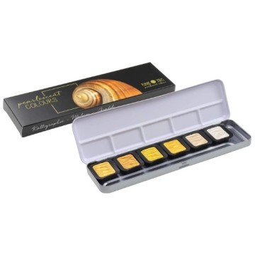 FINETEC SCATOLA ACQUERELLI 6 PASTIGLIE DI COLORI PERLATI - F0601