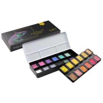 FINETEC SCATOLA ACQUERELLI 24 PASTIGLIE DI COLORI PERLATI - EDIZIONE SPECIALE