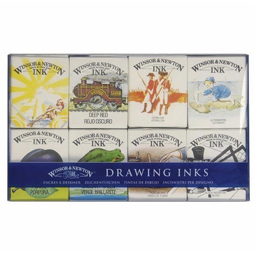 WINSOR & NEWTON WILLIAM COLLECTION SET OF 8 ASSORTED INKS