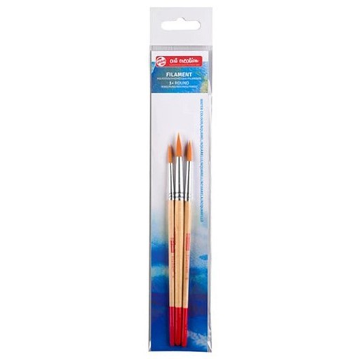 ART CREATION SET 3 RUNDPINSEL GOLDFARBENE TORAY SYNTHETIKFASERN KURZER STIEL