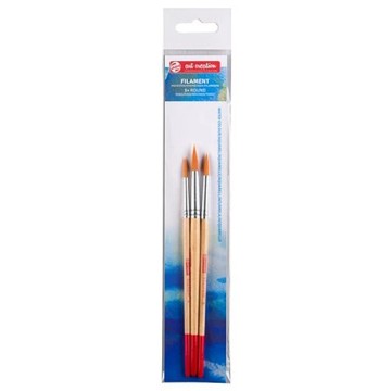 ART CREATION SET 3 PINCELES REDONDOS FIBRA TORAY NARANJA MANGO CORTO