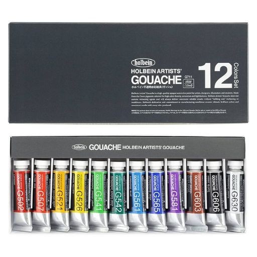 HOLBEIN ARTISTS' GOUACHE - CAJA 12 TUBOS DE 15 ML COLORES SURTIDOS