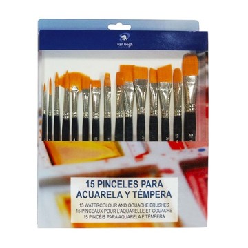 VAN GOGH SET 15 PENNELLI FIBRA TORAY ORO MANICO CORTO