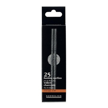 SENNELIER BOX SET OF 25 MEDIUM FINE WILLOW CHARCOALS 5 - 6 MM