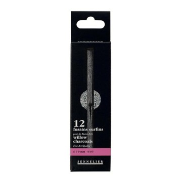 SENNELIER CARBONCINI NATURALI GROSSI 7-9 MM - SCATOLA 12 UNITÀ