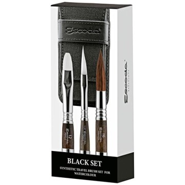 ESCODA ASTUCCIO IN TESSUTO PER PENNELLI TASCABILI - BLACK SET SERIE 1272