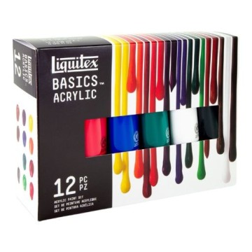 LIQUITEX BASICS ACRYLIC SET COLORI ACRILICI ASSORTITI 12 TUBETTI 22 ML