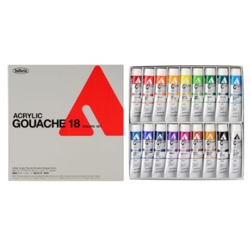 HOLBEIN ACRYLA GOUACHE COLORS SET D414 - SET 18 TUBETTI 20 ML