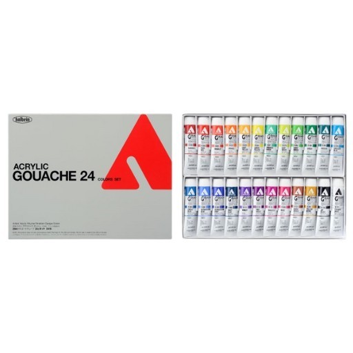 HOLBEIN ACRYLA GOUACHE COLOURS SET D416 - 24 X 20 ML TUBES