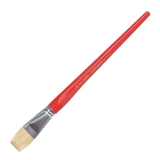 SQUIRREL FLAT BRUSH WHITE CHINA BRISTLE LONG HANDLE SERIES 640F