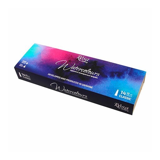 ROSA GALLERY SCATOLA LEGNO ACQUERELLI CLASSIC 14 TUBETTI 10 ML