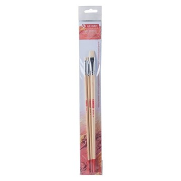 ART CREATION SET 3 PENNELLI BRISTLE SETOLA BIANCA MANICO LUNGO