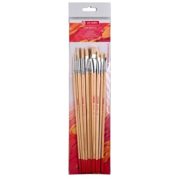 ART CREATION SET 10 PENNELLI BRISTLE SETOLA BIANCA MANICO LUNGO