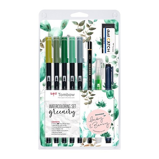 TOMBOW WATERCOLOURING SET GREENERY