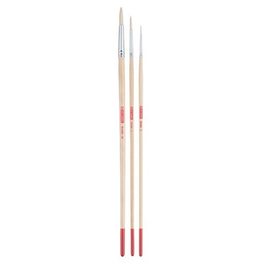 ART CREATION SET OF 3 ROUND WHITE BRISTLE BRUSHES