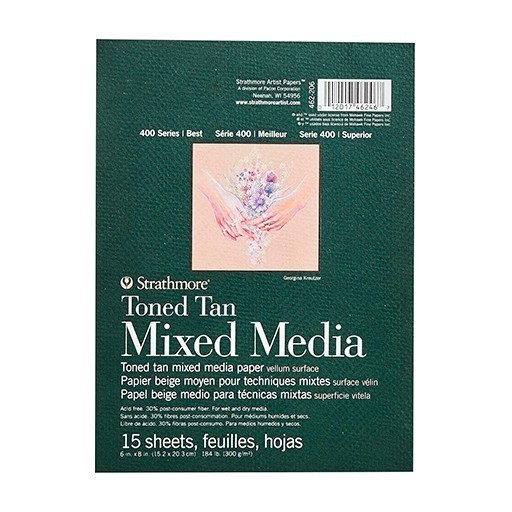 STRATHMORE 400 SERIES RECYCLED TONED MIXED MEDIA PAD 300 G