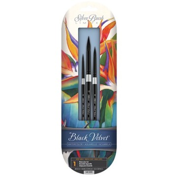 SILVER BRUSH BLACK VELVET SET 3 PENNELLI SERIE SLM3099 - SELEZIONE SUSAN LOUISE MOYER