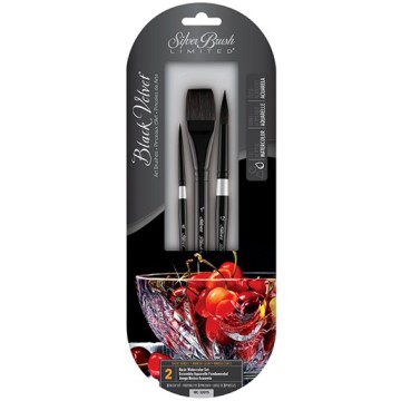 SILVER BLACK VELVET SET 3 PINCELES SERIE WC-3201S