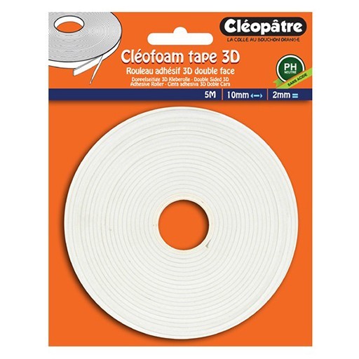 CLÉOPÂTRE CLÉOFOAM ROULEAU ADHÉSIF 3D DOUBLE FACE PH NEUTRE