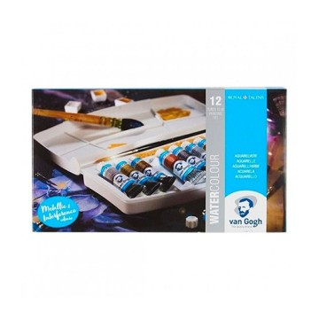 VAN GOGH SCATOLA ACQUERELLI COLORI METALLICI E INTERFERENZA 12 TUBETTI 10 ML