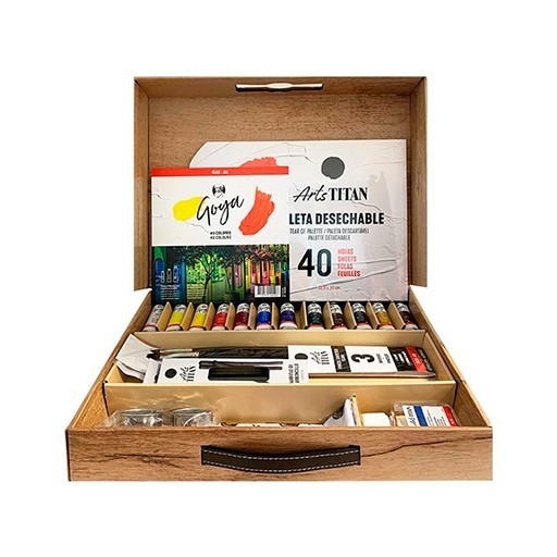 TITAN ARTS GOYA ÖLFARBEN 12 X 20 ML TUBEN + ZUBEHÖR IM KARTONETUI