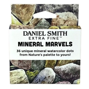 DANIEL SMITH MINERAL MARVELS DOT CARDS - SCATOLA CAMPIONI DI ACQUERELLO SU CARTA CON 36 COLORI MINERALI
