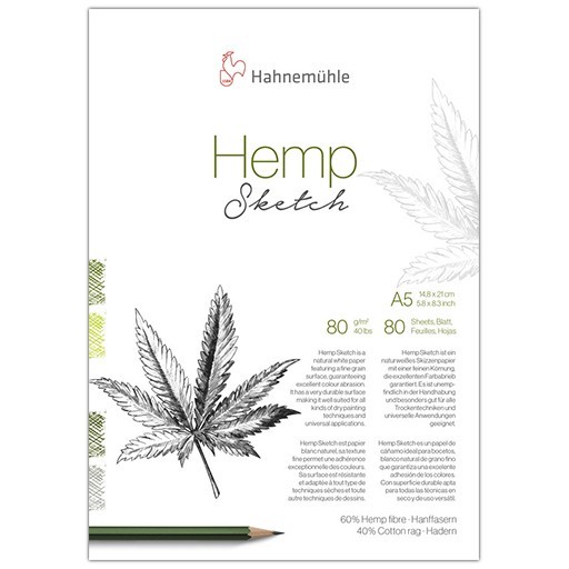 HAHNEMÜHLE HEMP SKETCH BLOC DE CROQUIS 80 G 60 % FIBRE DE CHANVRE 40 % COTON