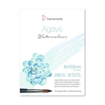 HAHNEMÜHLE AGAVE WATERCOLOUR BLOCCO PER ACQUERELLO 70% FIBRA AGAVE 30% COTONE 290 G