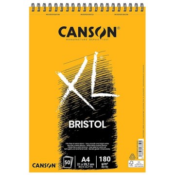 CANSON XL BRISTOL BLOCCO SPIRALATO CARTA EXTRA LISCIA 180 G