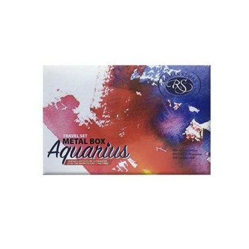 ROMAN SZMAL AQUARIUS TRAVEL BOX SCATOLA METALLO ACQUERELLI - 12 MEZZI GODET