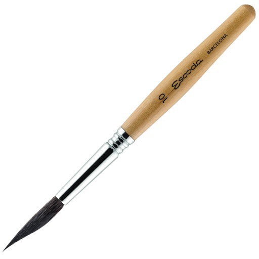 ESCODA PINCEAU ROND BISEAUTÉ POUR CÉRAMIQUE ET PORCELAINE PETIT-GRIS MANCHE COURT SÉRIE 5707