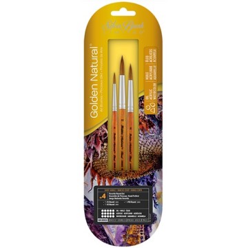 SILVER BRUSH GOLDEN NATURAL SET OF 3 ROUND BRUSHES SERIES GN2093S