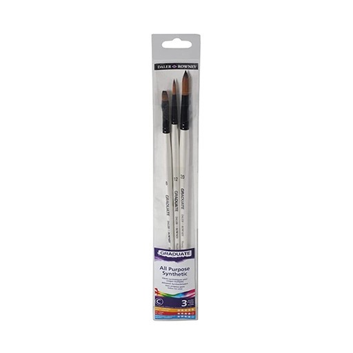 DALER ROWNEY GRADUATE SET 3 PINCELES SINTÉTICOS MANGO LARGO