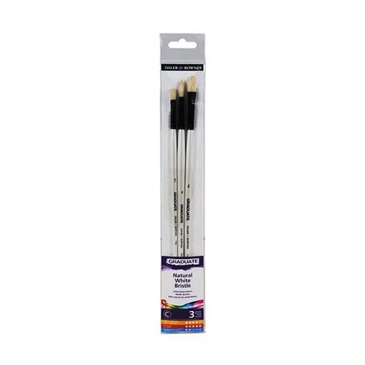 DALER ROWNEY GRADUATE SET 3 PINCELES PELO DE CERDA MANGO LARGO