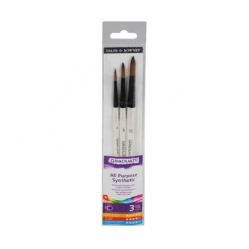 DALER ROWNEY GRADUATE SET 3 PENNELLI TONDI FIBRA SINTETICA MANICO CORTO