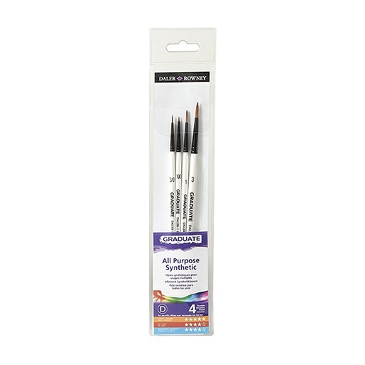 DALER ROWNEY GRADUATE SET 4 SYNTHETIK-RUNDPINSEL KURZER STIEL