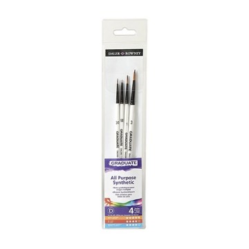 DALER ROWNEY GRADUATE SET 4 PINCELES SINTÉTICOS REDONDOS MANGO CORTO